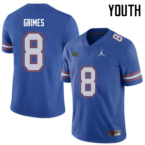 Jordan Brand Youth #8 Trevon Grimes Florida Gators College Football Jerseys Royal